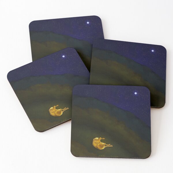 Item preview, Golden Night with a Wolf under Full Moon designed and sold by Transcendragons.