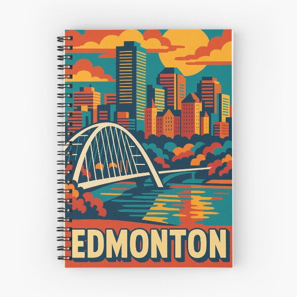 Item preview, Edmonton in Retro Pop Art Style | Bold Alberta Skyline with Vintage Colors | Colorful Cityscape Tribute to Edmonton | Vibrant Canadian City with Retro Aesthetic designed and sold by PaintedPixels01.
