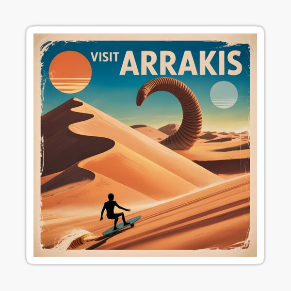 Item preview, Visit Arrakis – Vintage Distressed Surf Style Dune Sci-Fi Classic  designed and sold by Printtplus.