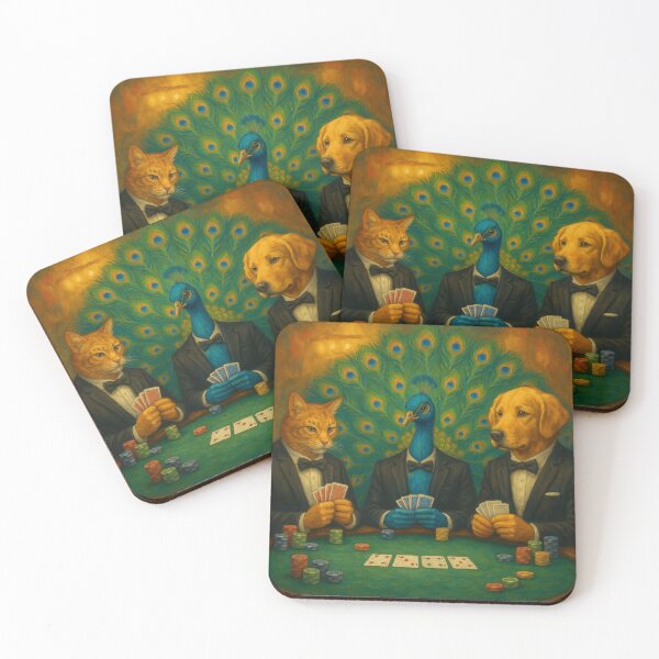 Item preview, Peacock Reigns at the Poker Table designed and sold by ArtframeAnimals.