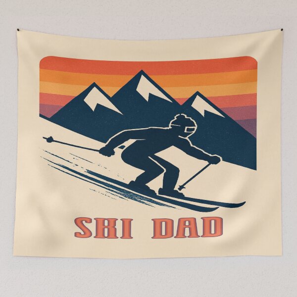 Item preview, Ski Dad – Minimal Retro Sunset Skiing Lover  designed and sold by Rajasekar.