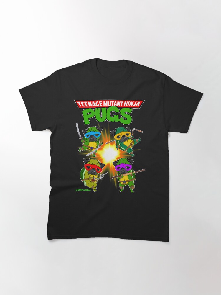 Thumbnail 2 of 7, Classic T-Shirt, Teenage Mutant Ninja Pugs designed and sold by darklordpug.