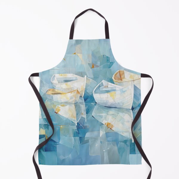 Item preview, Abstract Boats on Calm Water Serene Geometric Reflections in Pastel Tones designed and sold by Rocky Mountain Artistry.