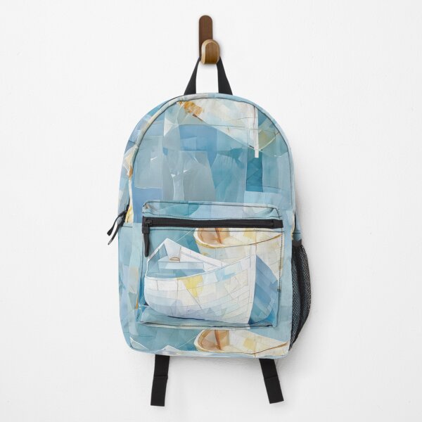 Item preview, Abstract Boats on Calm Water Serene Geometric Reflections in Pastel Tones designed and sold by Rocky Mountain Artistry.