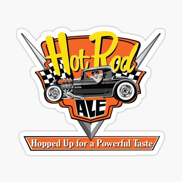 Venice Beach Speed Shop Hot Rod Ale – Hot Rod T-shirt Sticker