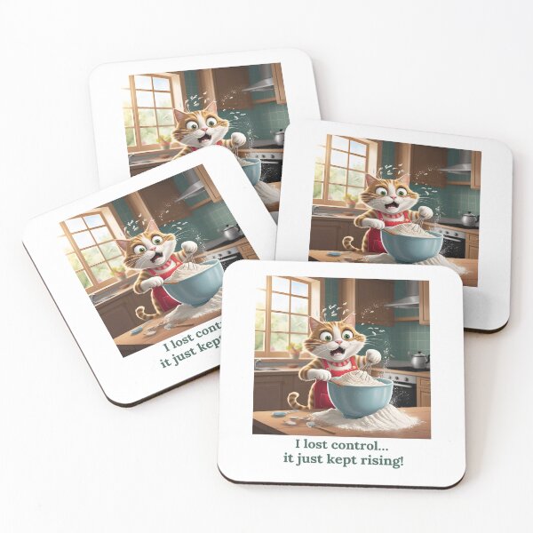 Item preview, Funny Baking Cat - Kitchen Fail Comic Design  designed and sold by Tienda-Vane.