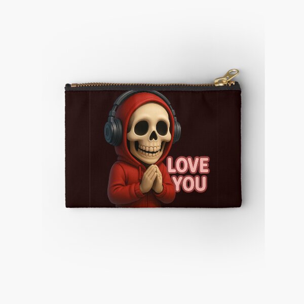 Item preview, Cool Skeleton in Headphones with “Love You” Message designed and sold by Thaivi Design.