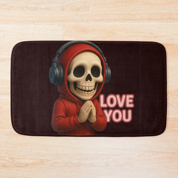 Item preview, Cool Skeleton in Headphones with “Love You” Message designed and sold by Thaivi Design.