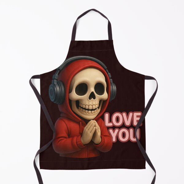 Item preview, Cool Skeleton in Headphones with “Love You” Message designed and sold by Thaivi Design.