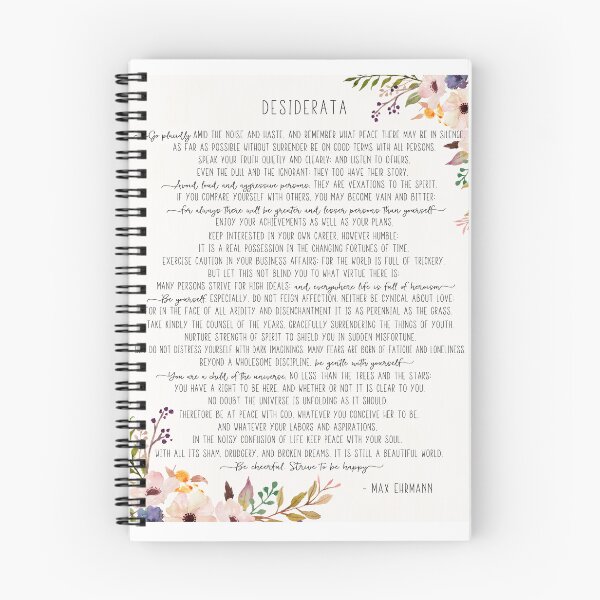 Item preview, Desiderata Poem, Watercolor Florals, Pink Purple Blush, Wall Art Poem designed and sold by The KiwiNberries.