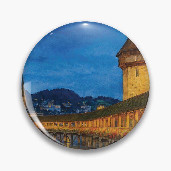 Item preview, Chapel Bridge by Night – Lucerne, Switzerland designed and sold by Era-of-Traveler.