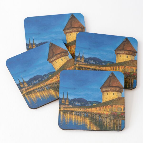 Item preview, Chapel Bridge by Night – Lucerne, Switzerland designed and sold by Era-of-Traveler.