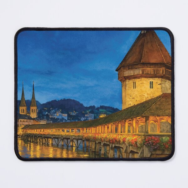 Item preview, Chapel Bridge by Night – Lucerne, Switzerland designed and sold by Era-of-Traveler.