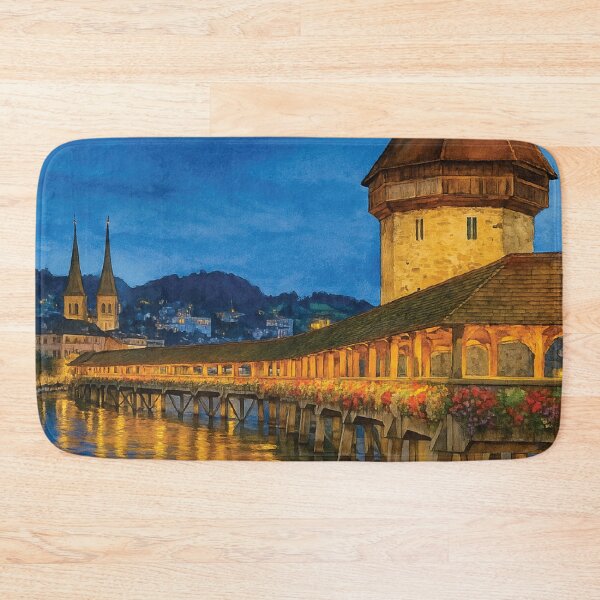Item preview, Chapel Bridge by Night – Lucerne, Switzerland designed and sold by Era-of-Traveler.