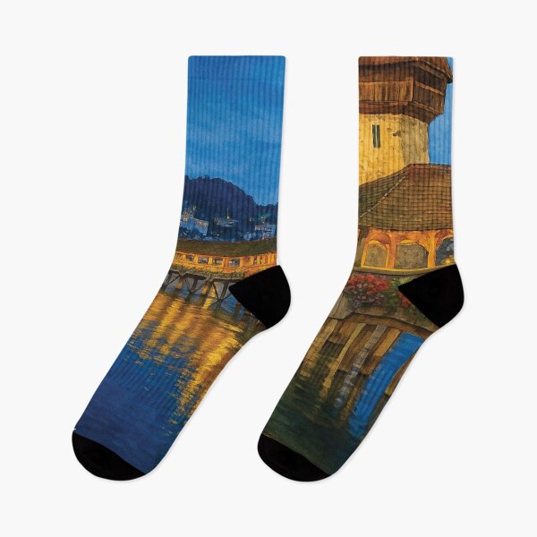 Item preview, Chapel Bridge by Night – Lucerne, Switzerland designed and sold by Era-of-Traveler.