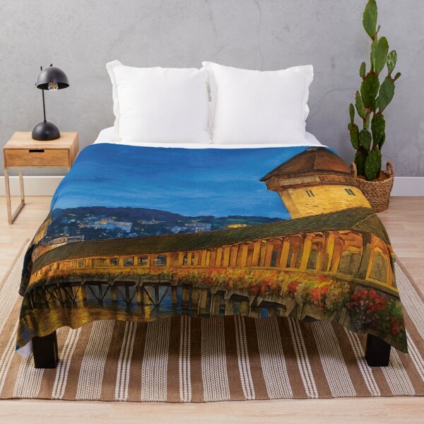 Item preview, Chapel Bridge by Night – Lucerne, Switzerland designed and sold by Era-of-Traveler.
