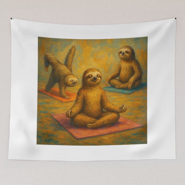 Item preview, Sloth Yoga Class in Full Flow designed and sold by ArtframeAnimals.