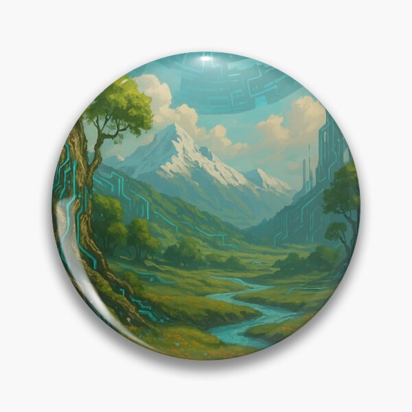Item preview, Nature’s Digital Awakening – Cyberorganic Valley Art designed and sold by AbstractAnom.