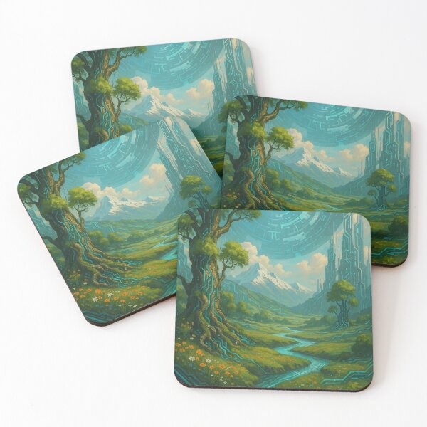 Item preview, Nature’s Digital Awakening – Cyberorganic Valley Art designed and sold by AbstractAnom.
