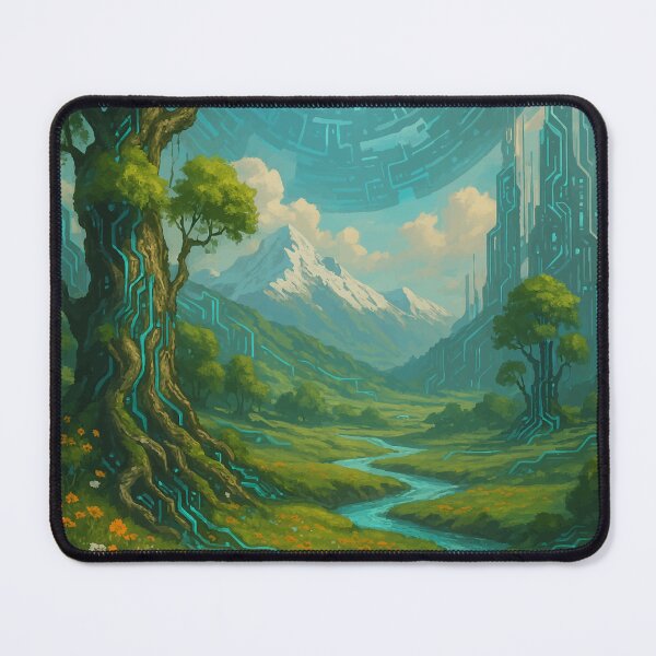 Item preview, Nature’s Digital Awakening – Cyberorganic Valley Art designed and sold by AbstractAnom.