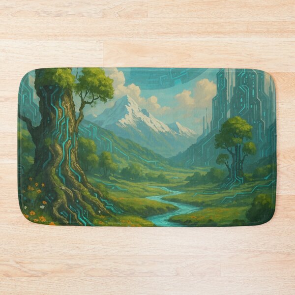 Item preview, Nature’s Digital Awakening – Cyberorganic Valley Art designed and sold by AbstractAnom.