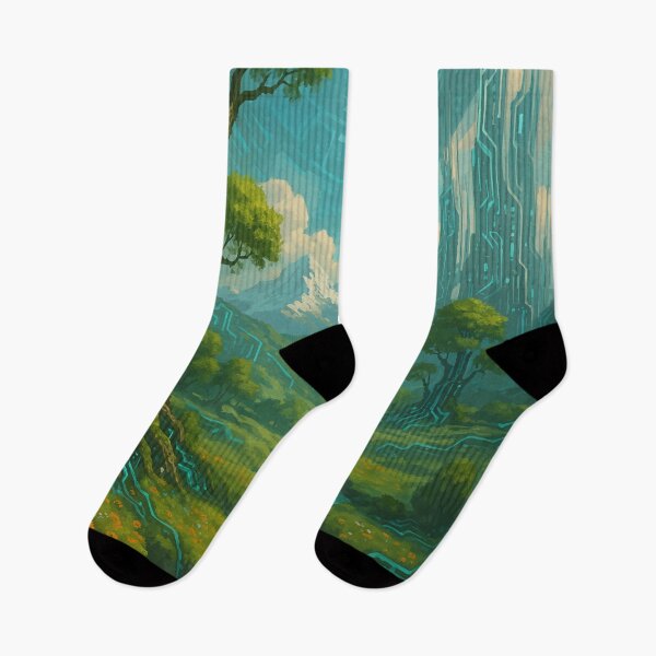 Item preview, Nature’s Digital Awakening – Cyberorganic Valley Art designed and sold by AbstractAnom.
