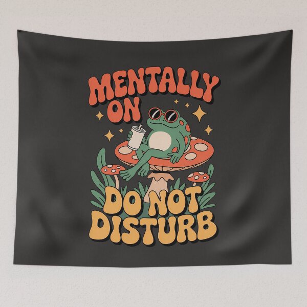 Item preview, Retro Frog on Mushroom – Mentally Off Do Not Disturb Funny Summer Vintage Aesthetic T-Shirt Design designed and sold by Fantasy Cache.