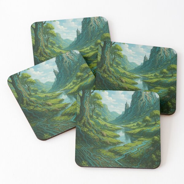 Item preview, The Circuit Grove – Techno-Eden Landscape Art designed and sold by AbstractAnom.