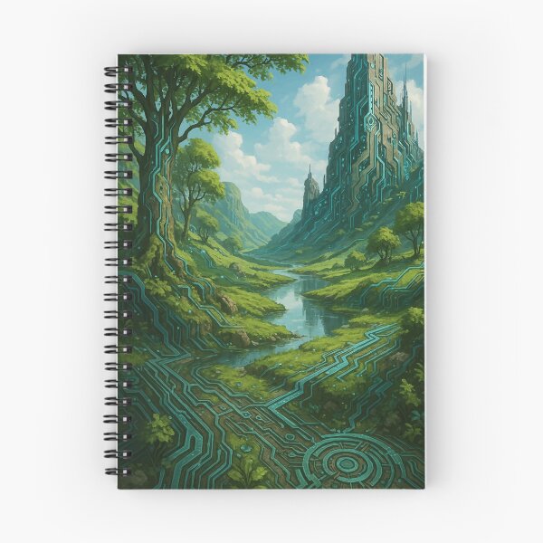 Item preview, The Circuit Grove – Techno-Eden Landscape Art designed and sold by AbstractAnom.