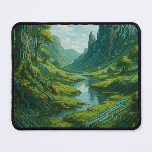 Item preview, The Circuit Grove – Techno-Eden Landscape Art designed and sold by AbstractAnom.