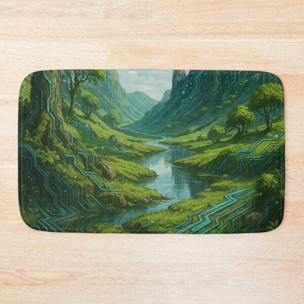 Item preview, The Circuit Grove – Techno-Eden Landscape Art designed and sold by AbstractAnom.