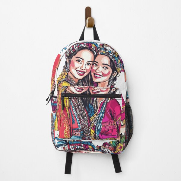 Item preview, Radiant Sisterhood in Colorful Thai GL Harmony – Vibrant Ethnic Fashion Portrait designed and sold by Item Geeks.