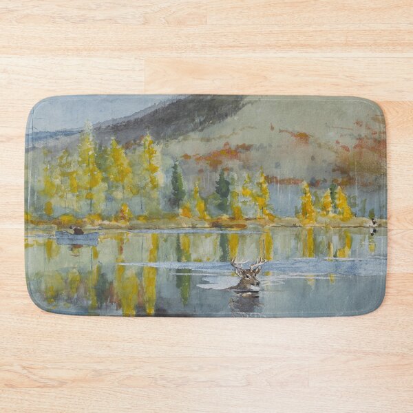 Item preview, Deer swimming in lake designed and sold by 19th Century in Color.