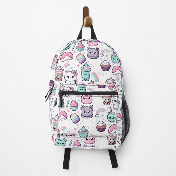 Item preview, Kawaii Seamless Pattern – Adorable Food, Cats & Rainbows designed and sold by PeToPeArtworks.