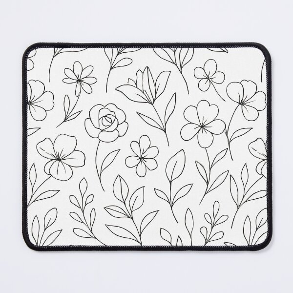 Item preview, Elegant Black & White Floral Pattern – Minimalist Design designed and sold by riarownina.