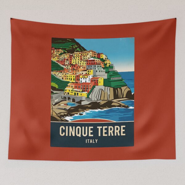 Item preview, A Vintage Travel Art of Cinque Terre - Italy  designed and sold by GoodOldVintage.