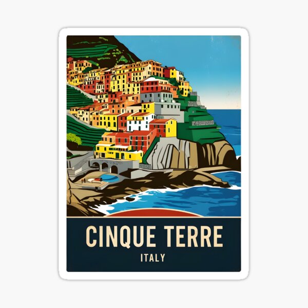 Item preview, A Vintage Travel Art of Cinque Terre - Italy  designed and sold by GoodOldVintage.