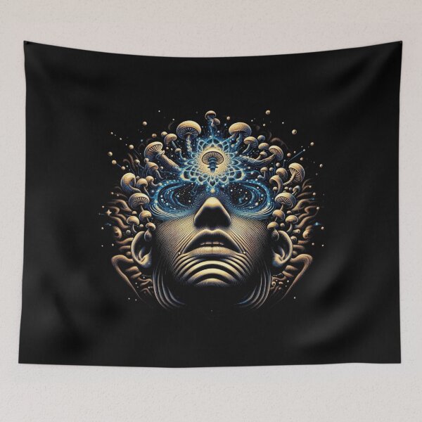 Item preview, Psychedelic Mushroom Realm: A Surreal Cosmic Vision designed and sold by Cloud-Riders.