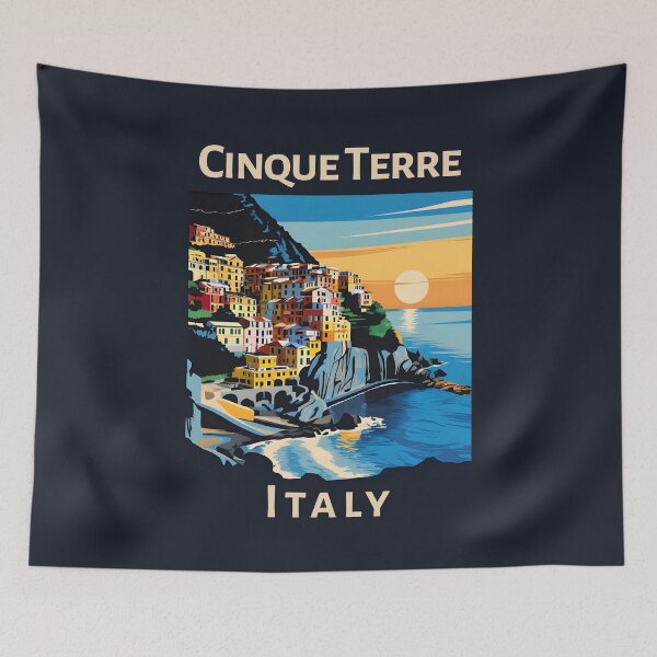 Item preview, A Vintage Travel Art of Cinque Terre - Italy  designed and sold by GoodOldVintage.