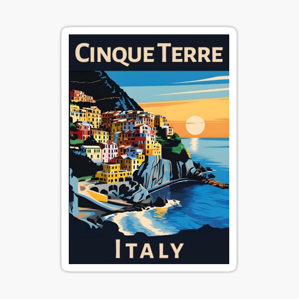 Item preview, A Vintage Travel Art of Cinque Terre - Italy  designed and sold by GoodOldVintage.