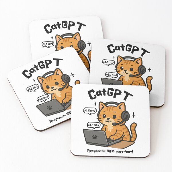 Item preview, CatGPT – Funny Cat AI Meme for Developers & Pet Tech Lovers designed and sold by Honominu.