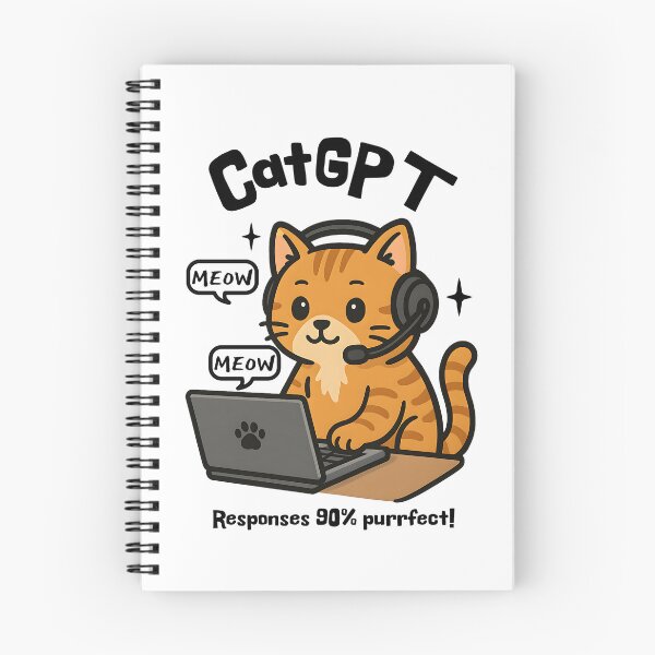 Item preview, CatGPT – Funny Cat AI Meme for Developers & Pet Tech Lovers designed and sold by Honominu.