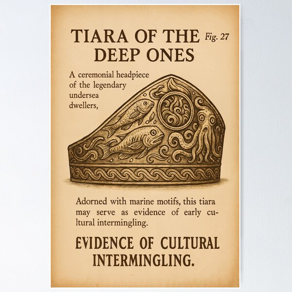 Item preview, Archaeological Plate – The Innsmouth Tiara (Specimen No. 23) designed and sold by GEEK-FACTORY-EU.