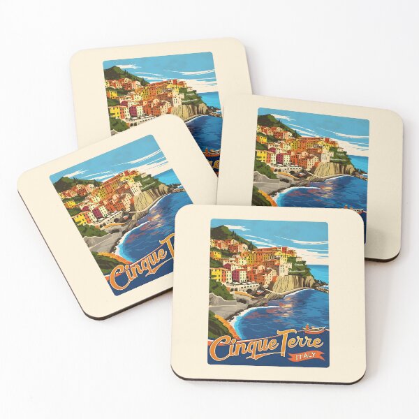 Item preview, A Vintage Travel Art of Cinque Terre - Italy  designed and sold by GoodOldVintage.