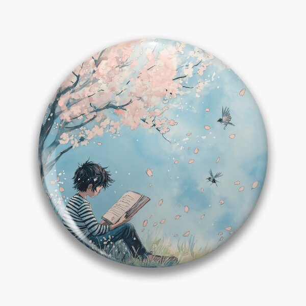 Item preview, Reading under cherry blossom tree  designed and sold by P&U Fabric.