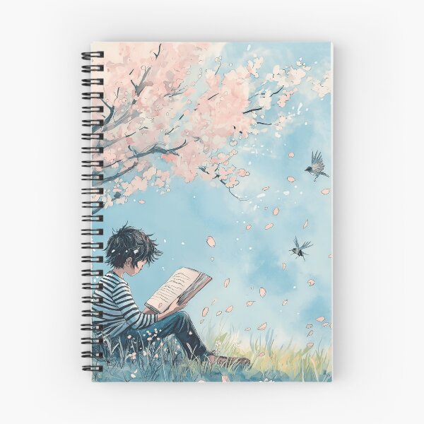 Artikelvorschau, Reading under cherry blossom tree  entworfen und verkauft von P&U Fabric.