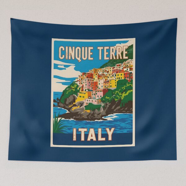 Item preview, A Vintage Travel Art of Cinque Terre - Italy  designed and sold by GoodOldVintage.