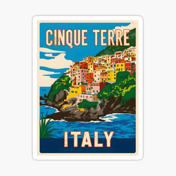 Item preview, A Vintage Travel Art of Cinque Terre - Italy  designed and sold by GoodOldVintage.