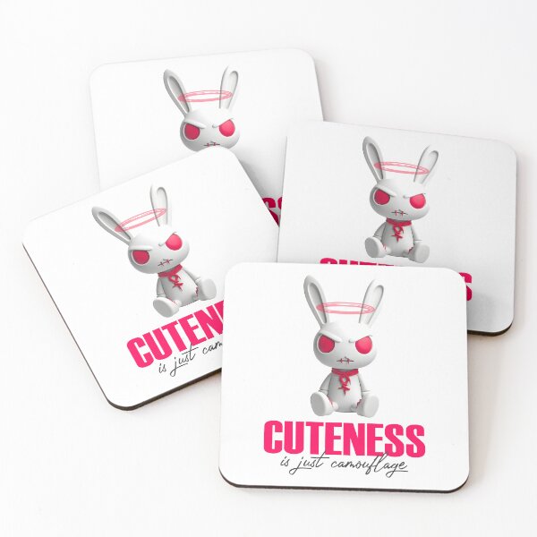 Item preview, Evil Cute Bunny Camouflage Quote Art designed and sold by AtuqStudio.