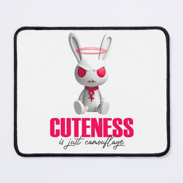 Item preview, Evil Cute Bunny Camouflage Quote Art designed and sold by AtuqStudio.